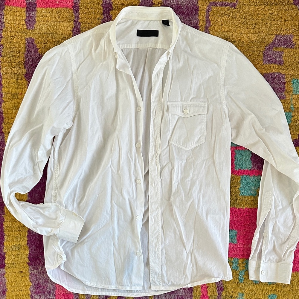 Burberry White Casual Button Down Shirt